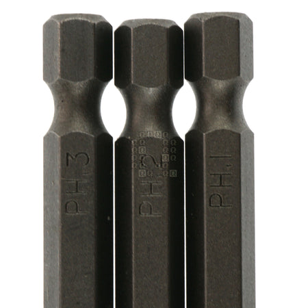 Century Drill & Tool 68600 PH1 PH2 PH3 / #1 #2 #3 Phillips 3-Piece Premium S2 Steel Screwdriver Set