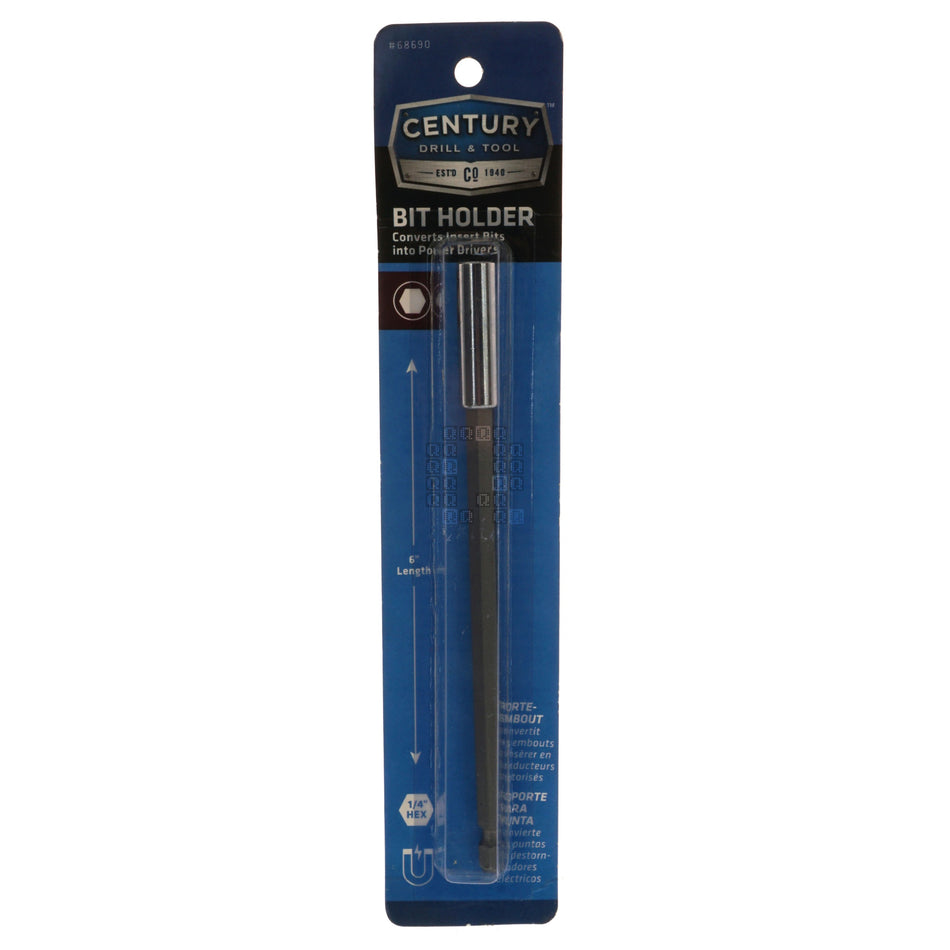 Century Drill & Tool 68690 1/4" Hex Extension Bit Holder, 6" Length