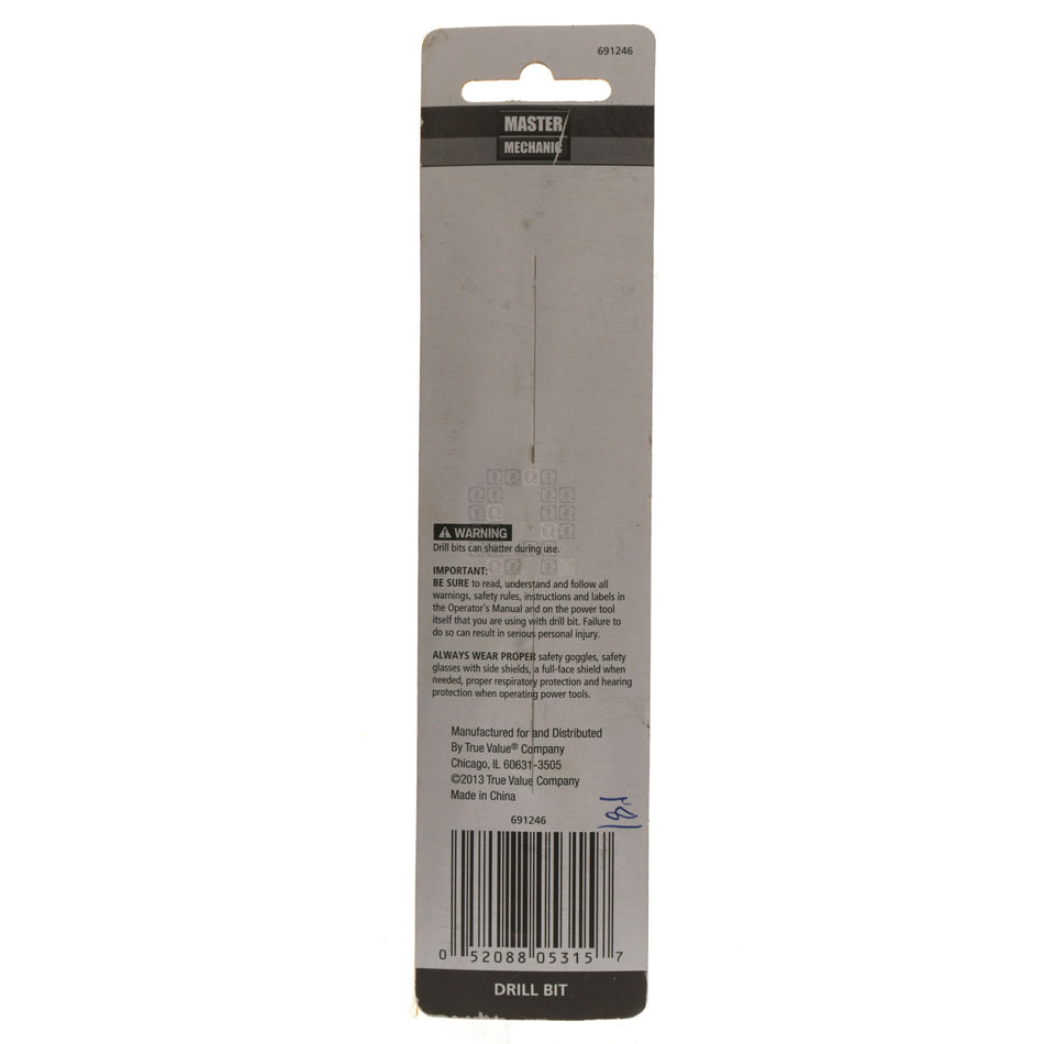 Master Mechanic 691246 1/2" Carbide Tip Percussion Masonry Drill Bit, 6" Length
