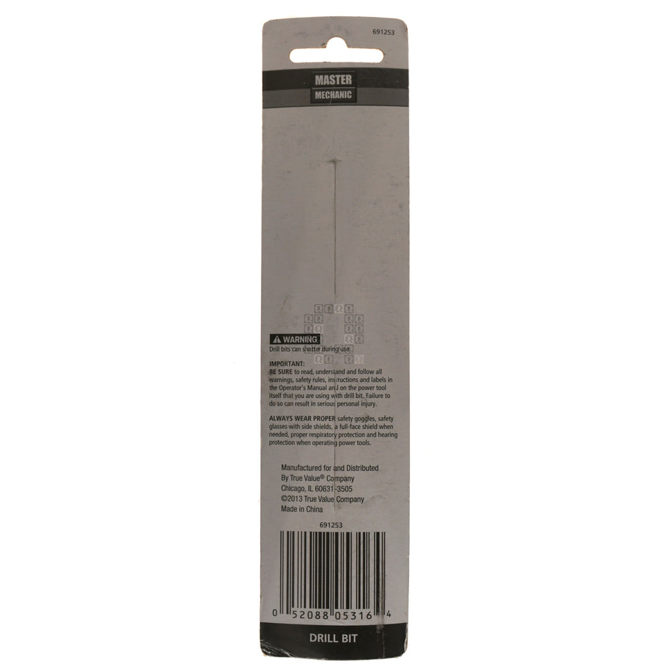 Master Mechanic 691253 5/8" Carbide Tip Percussion Masonry Drill Bit, 6" Length