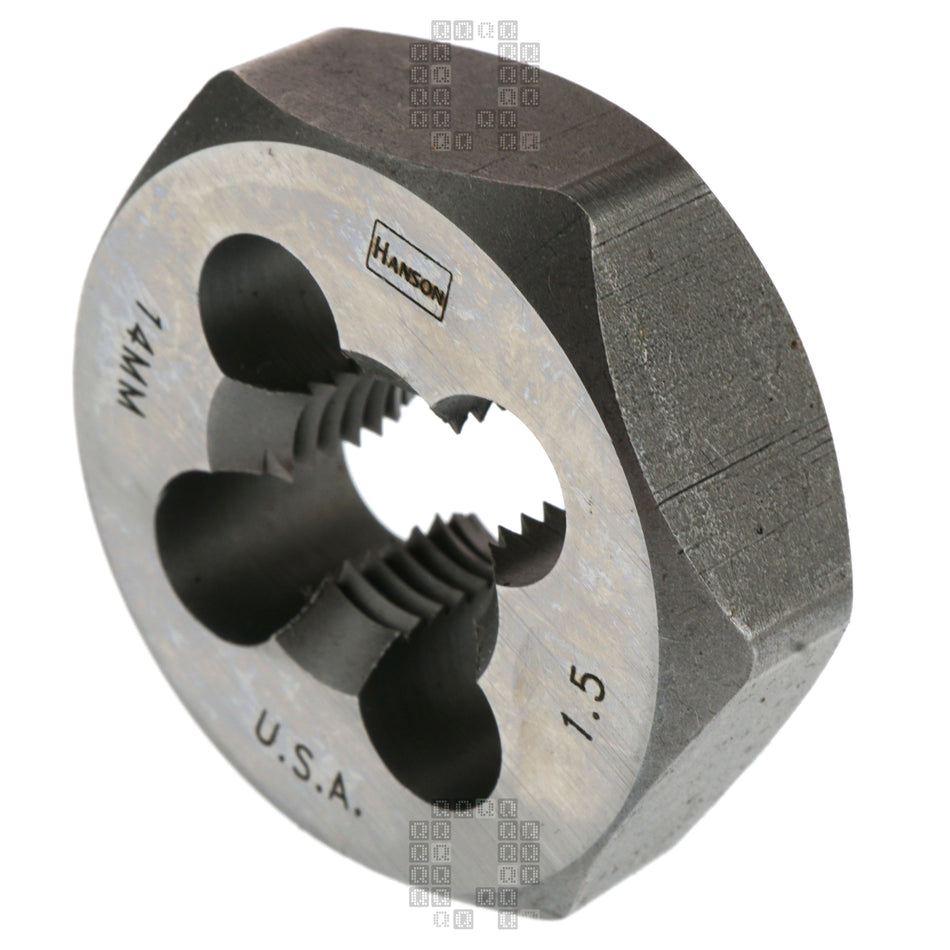 Irwin Hanson 6950ZR 14mm / M14 - 1.50 RH High Carbon Steel 1-7/16" Metric  Hex Die