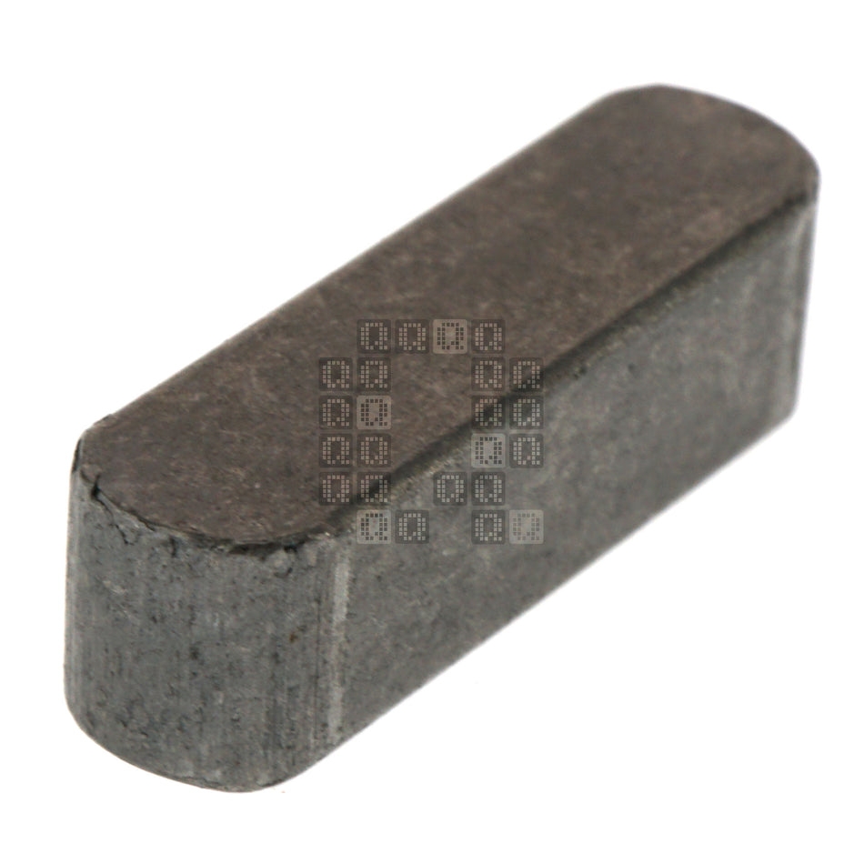 6x6mm Square Steel Key with Rounded Ends, 20mm Length