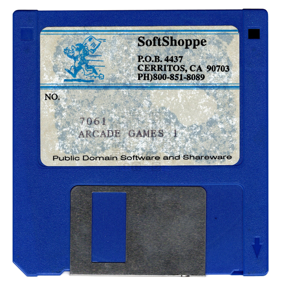 SoftShoppe 7061 Arcade Games 1, 3.5" Floppy Disk, 68K Macintosh Games