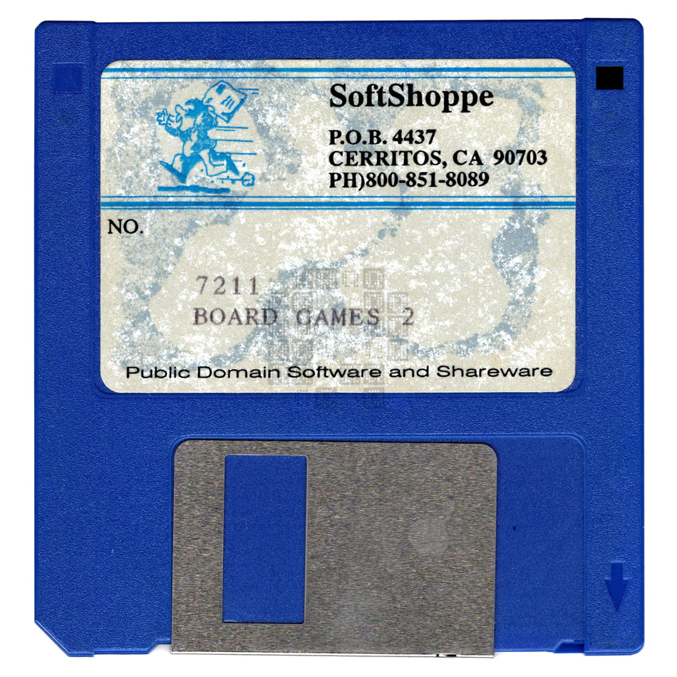 SoftShoppe 7211 Board Games 2, 3.5" Floppy Disk, 68K Macintosh Games