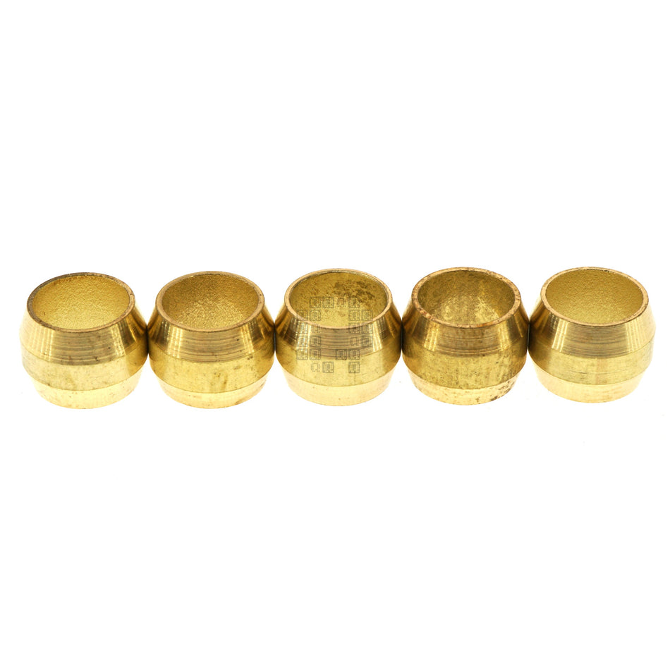Anderson Metals 730060-04 1/4" Compression Pipe Sleeve, Brass, 5-Pack