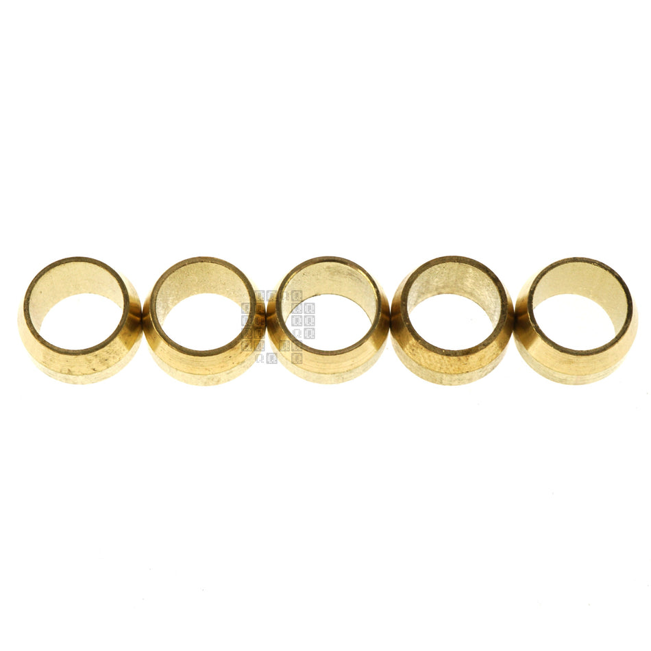 Anderson Metals 730060-04 1/4" Compression Pipe Sleeve, Brass, 5-Pack