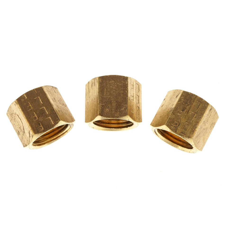 Anderson Metals 730061-04 Brass 1/4" Compression Nut, 3-Pack