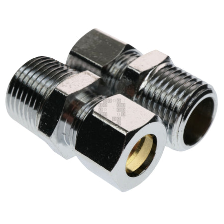 PlumbCraft 7322000LF 3/8" MIP x 3/8" OD Compression Straight Fittings