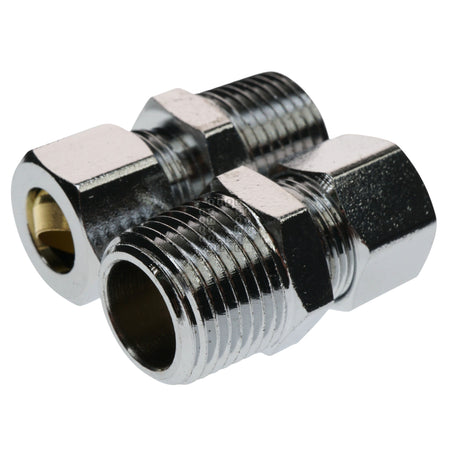 PlumbCraft 7322000LF 3/8" MIP x 3/8" OD Compression Straight Fittings