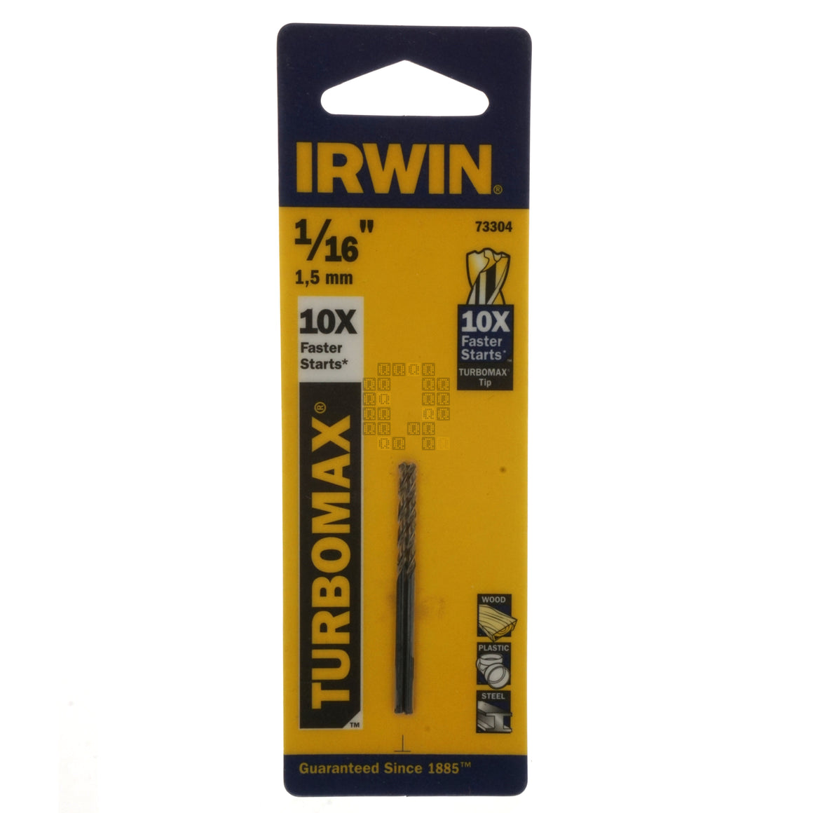 Irwin Industrial Tools 73304 Turbomax 1/16" / 1.5mm Drill Bit Package Front
