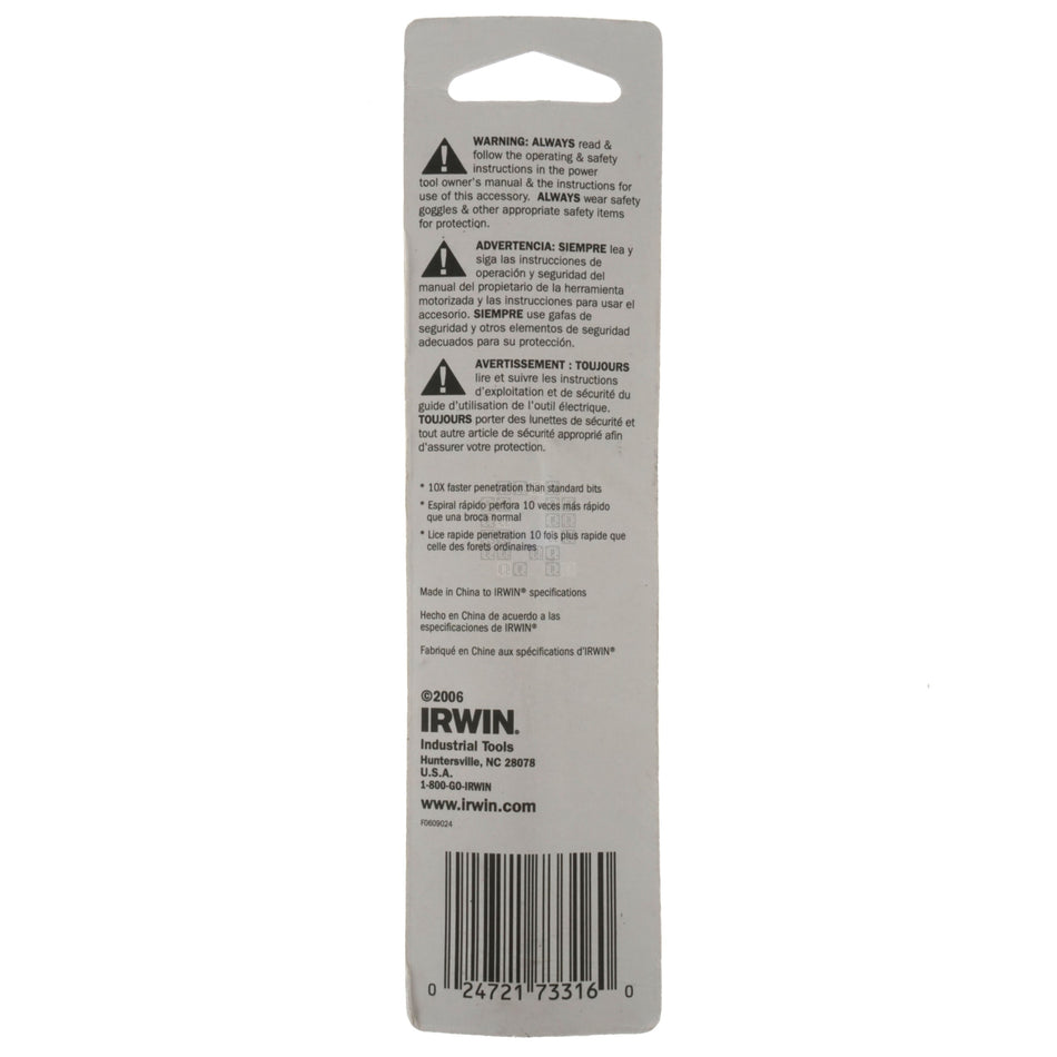 Irwin 73316 Turbomax 1/4" / 6.3mm Drill Bit
