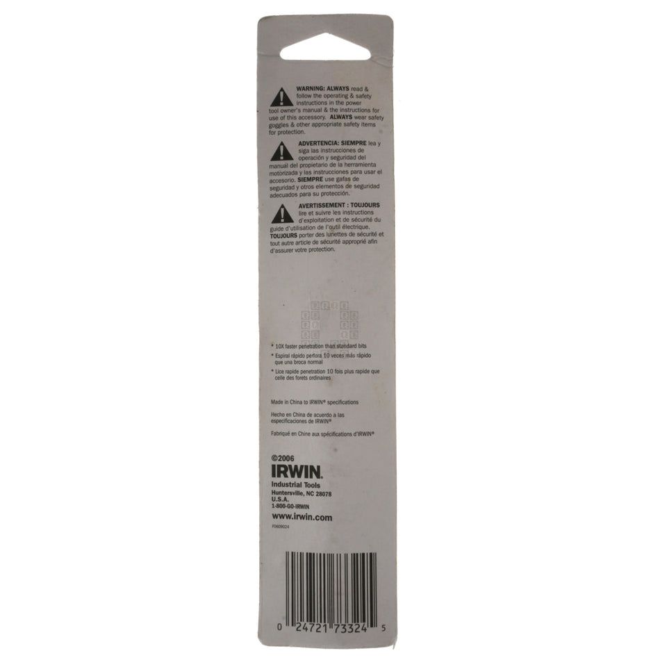 Irwin Industrial Tools 73324 Turbomax 3/8" Drill Bit