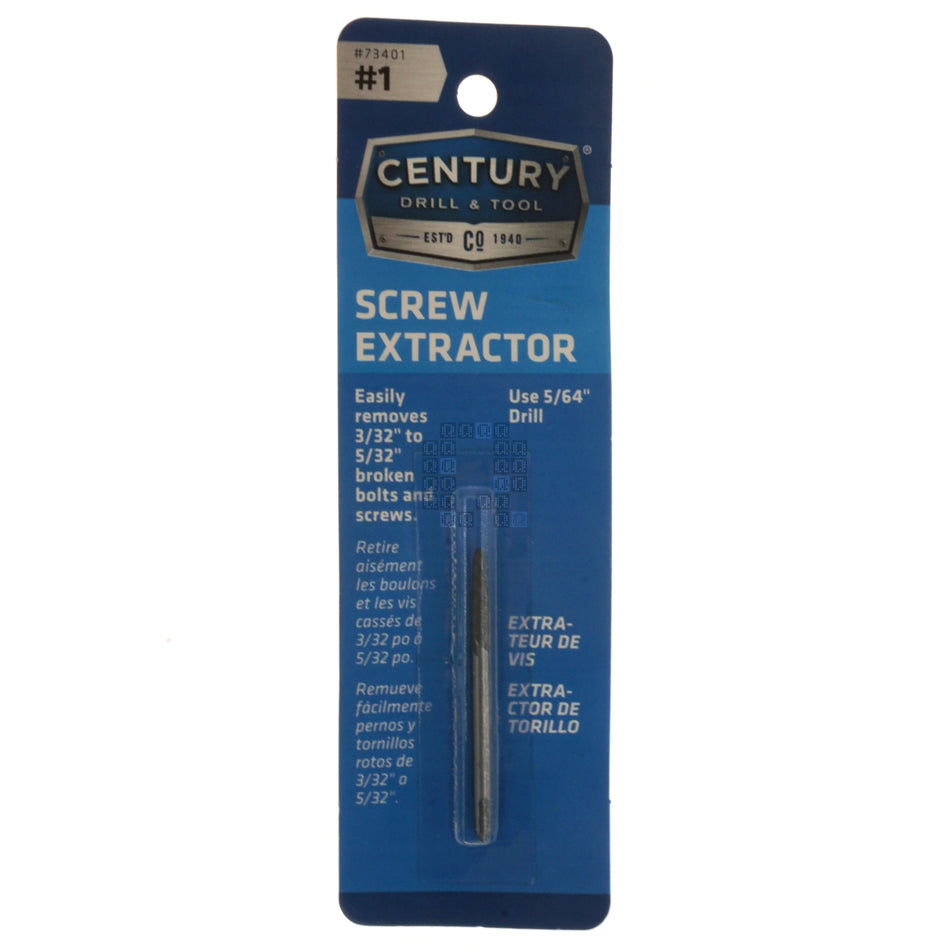 Century Drill & Tool 73401 #1 Spiral Screw Extractor