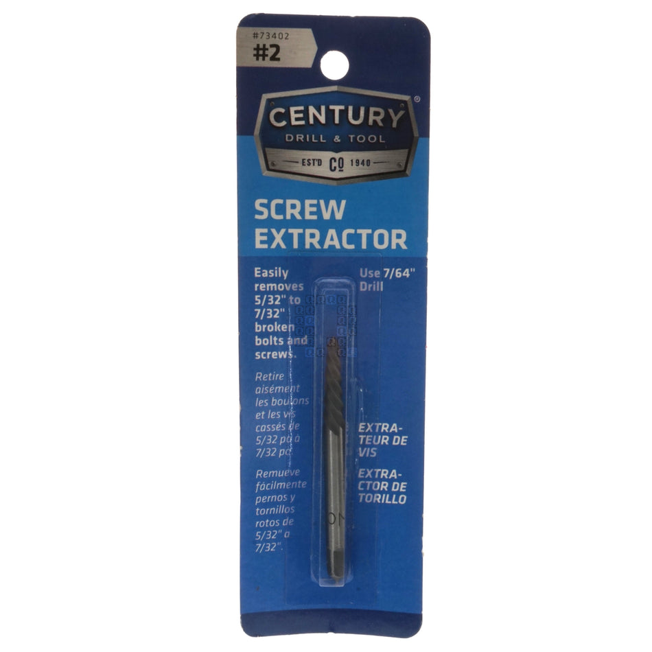 Century Drill & Tool 73402 #2 Spiral Screw Extractor