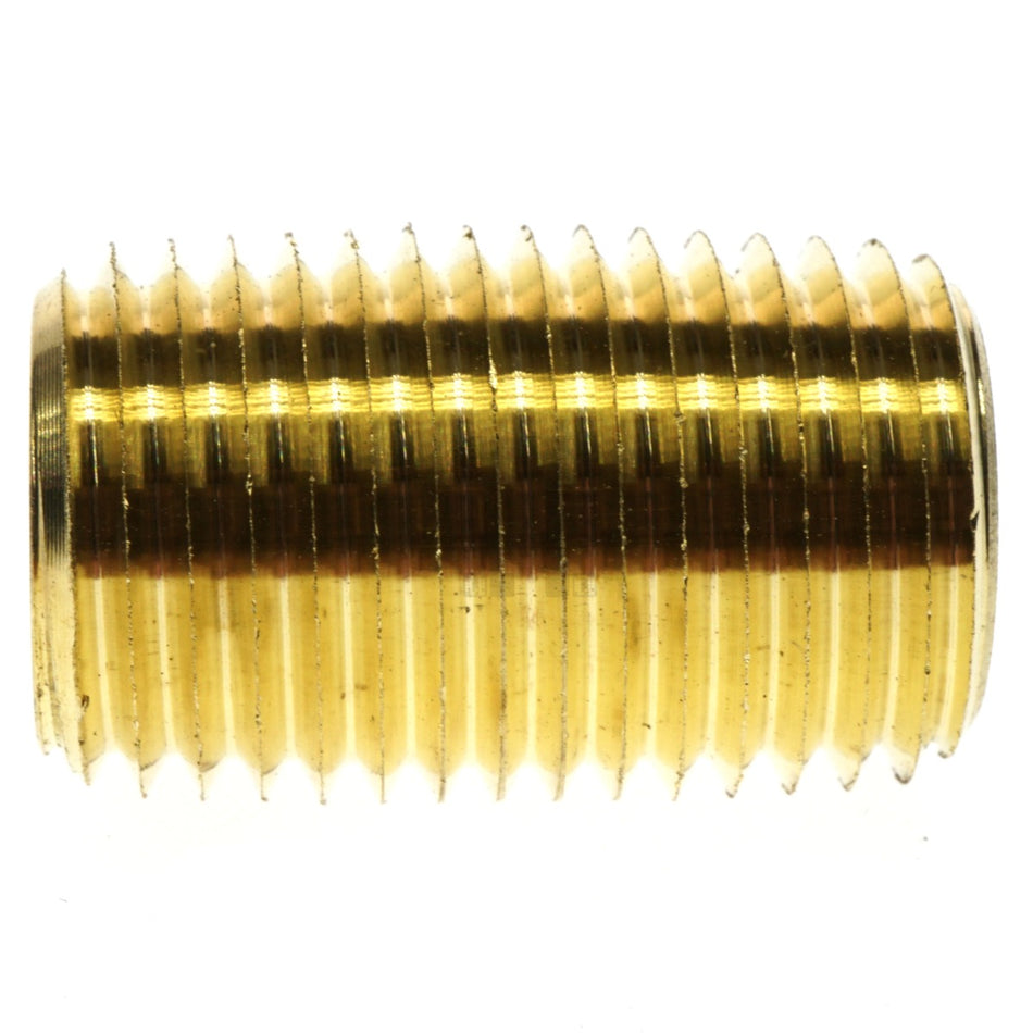 Anderson Metals 736112-04 Red Brass (Lead Free) Close Nipple, 1/4" NPT x 7/8"