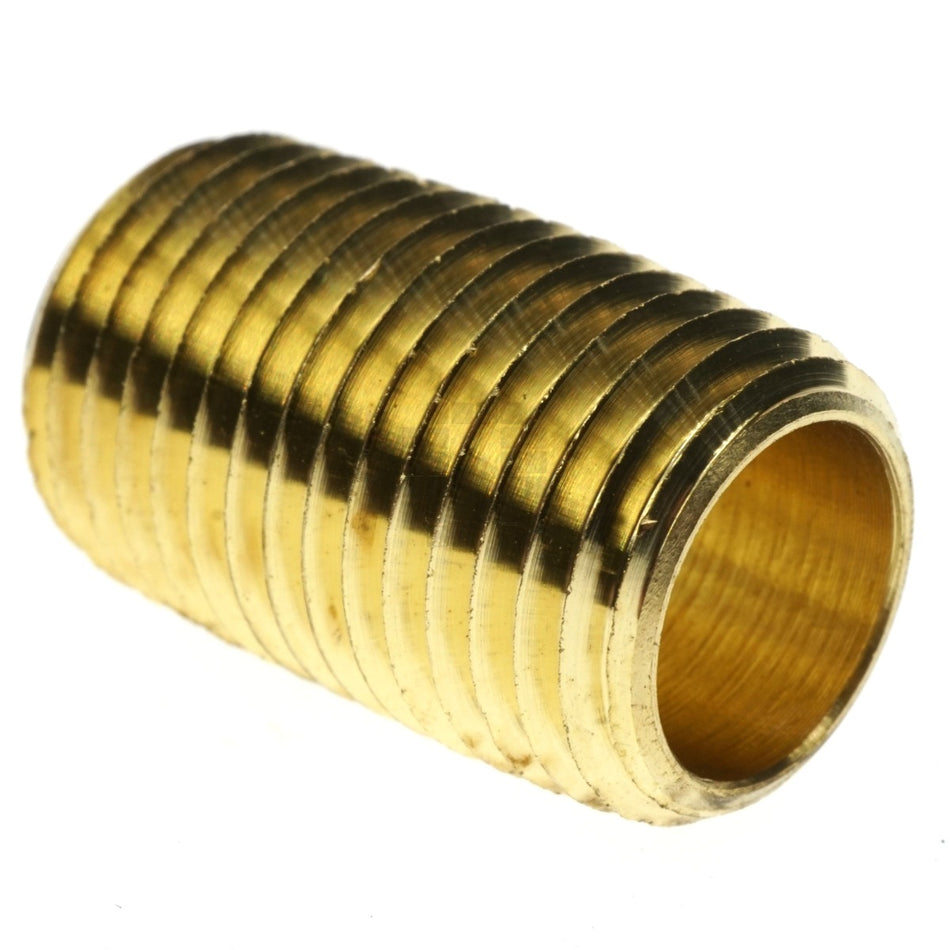 Anderson Metals 736112-04 Red Brass (Lead Free) Close Nipple, 1/4" NPT x 7/8"
