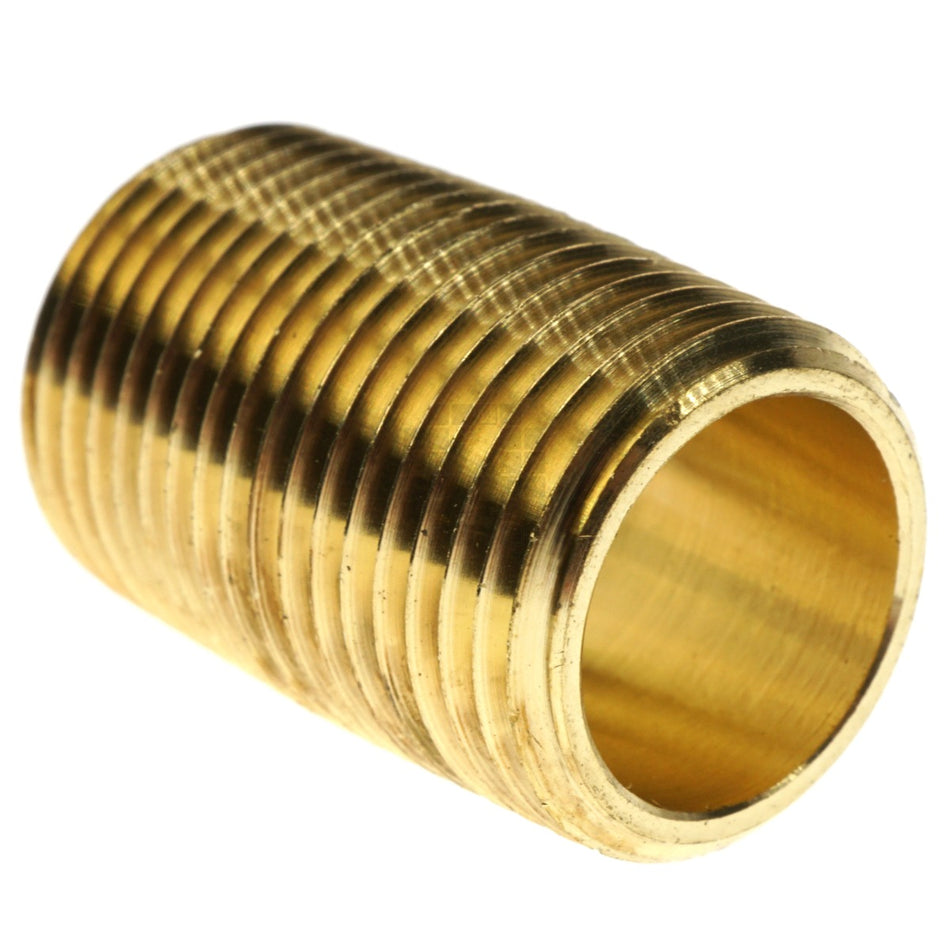 Anderson Metals 736112-06 Brass Close Pipe Nipple, 3/8" NPT, Schedule 40