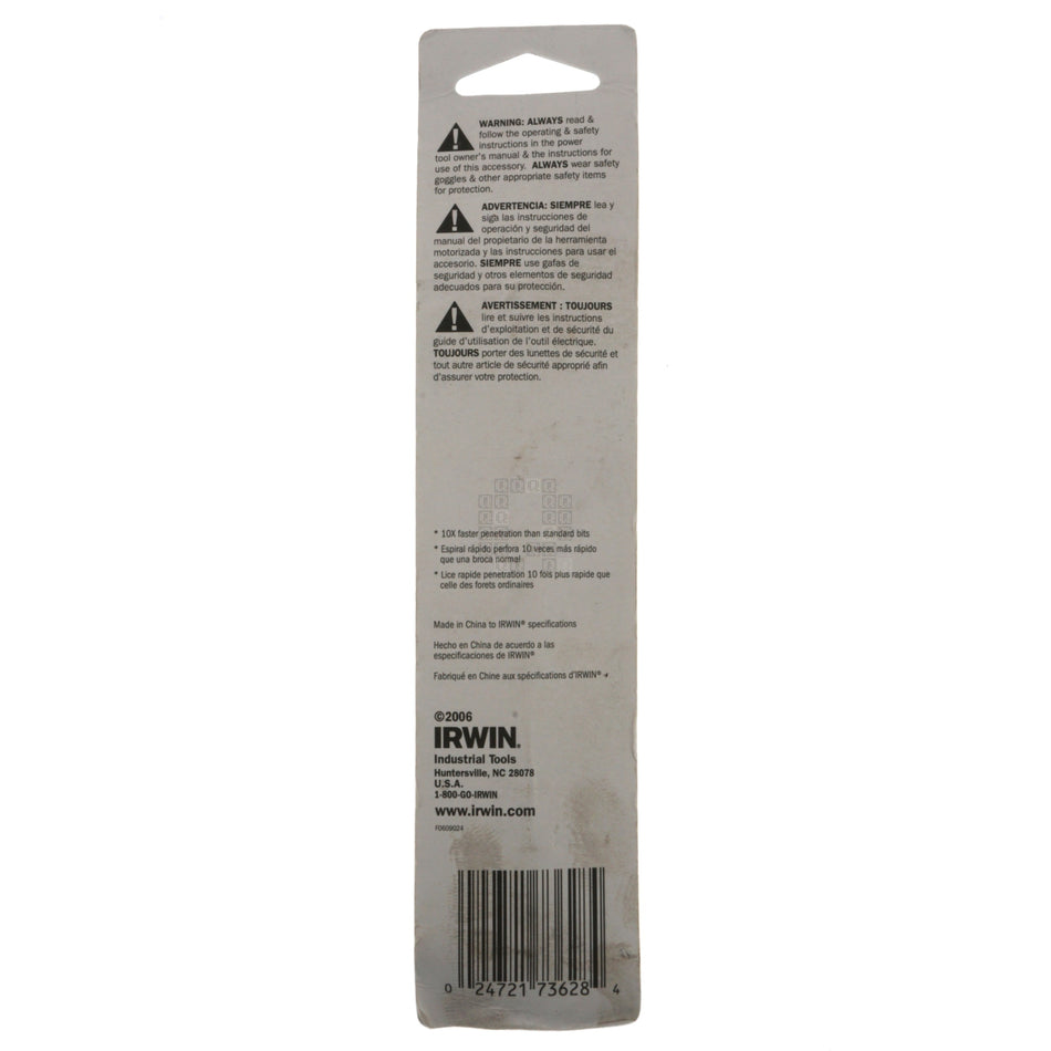 Irwin Industrial Tools 73628 Turbomax 7/16" Reduced Shank Drill Bit