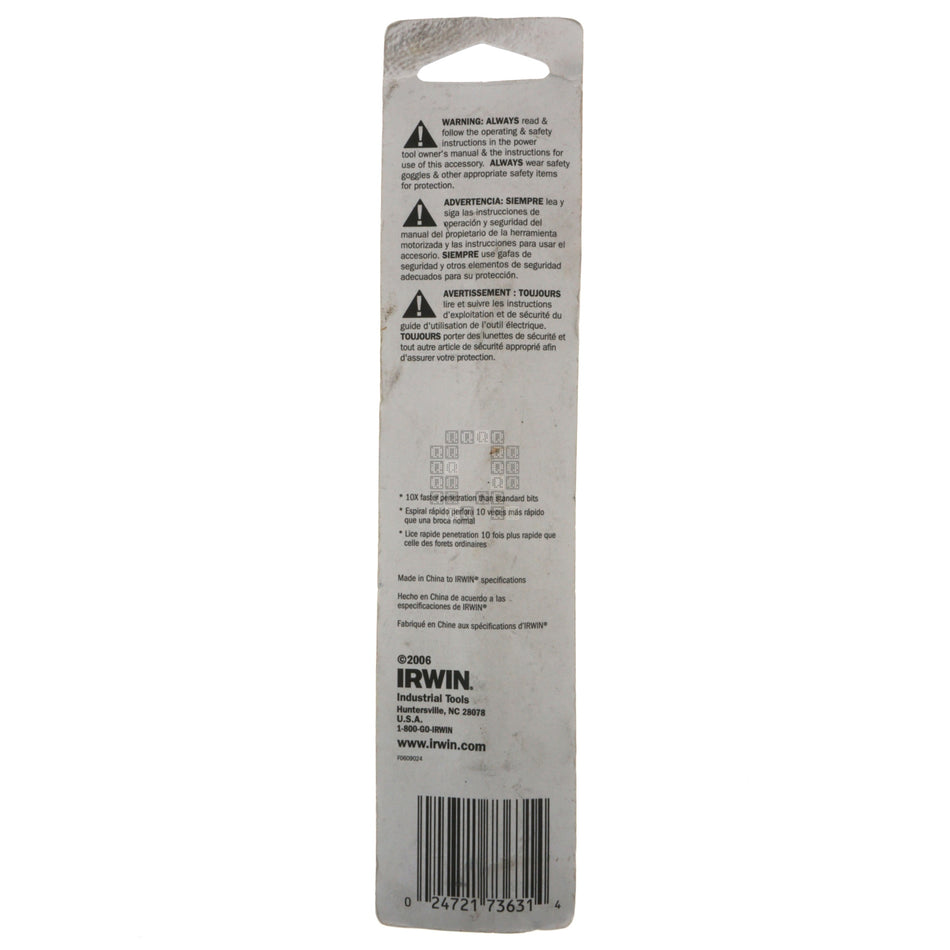 Irwin Industrial Tools 73631 TURBOMAX 31/64" Drill Bit with 3/8" Reduced Shank