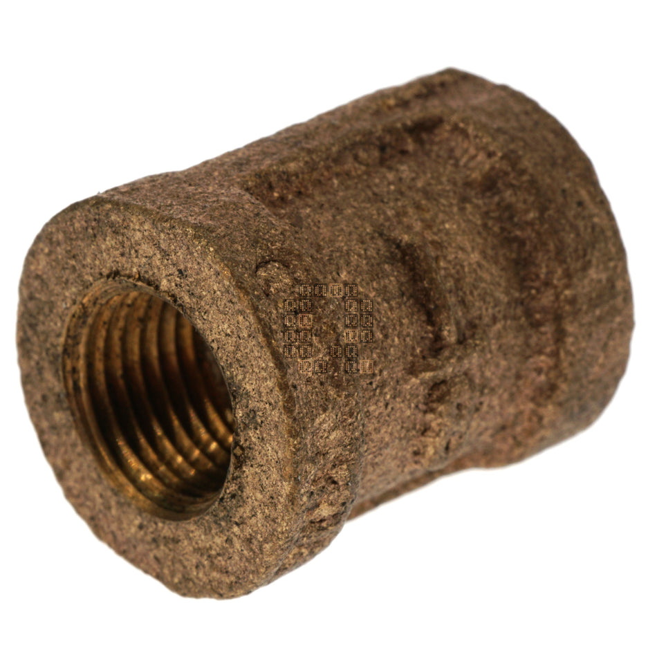 Anderson Metals 738103-02 1/8" Female NPT Red Brass Coupling