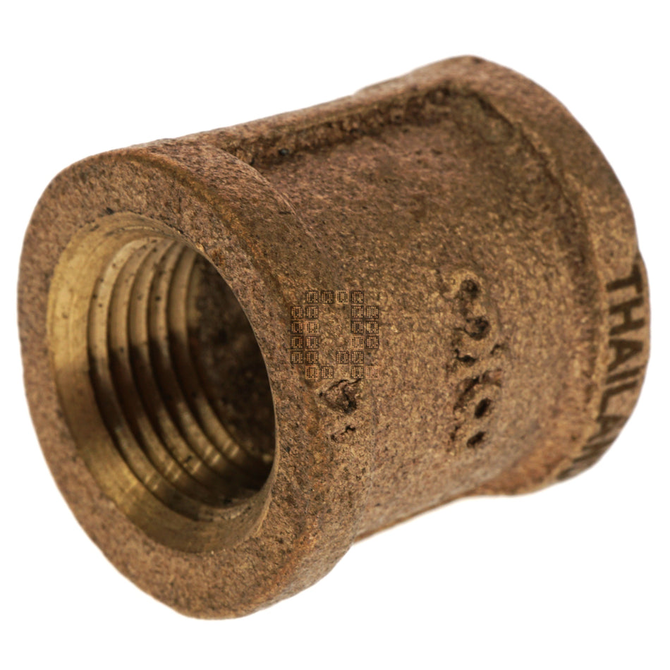 Anderson Metals 738103-06 3/8" Female NPT Red Brass Coupling