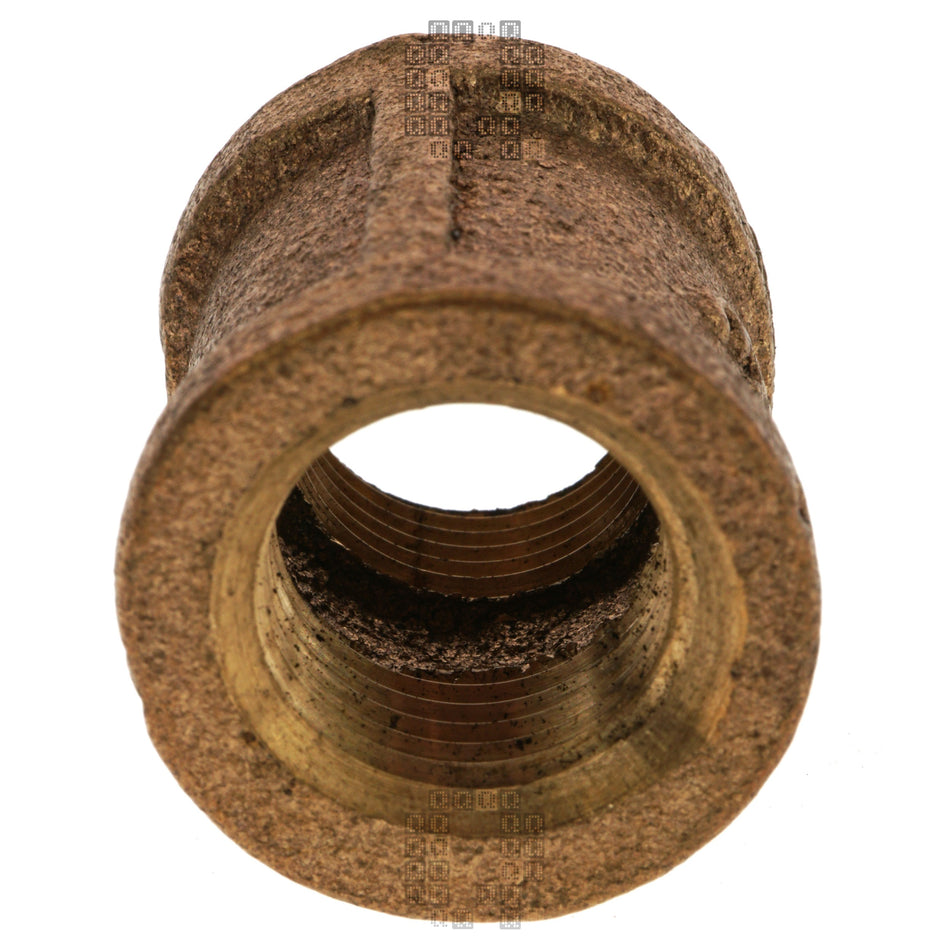 Anderson Metals 738103-06 3/8" Female NPT Red Brass Coupling
