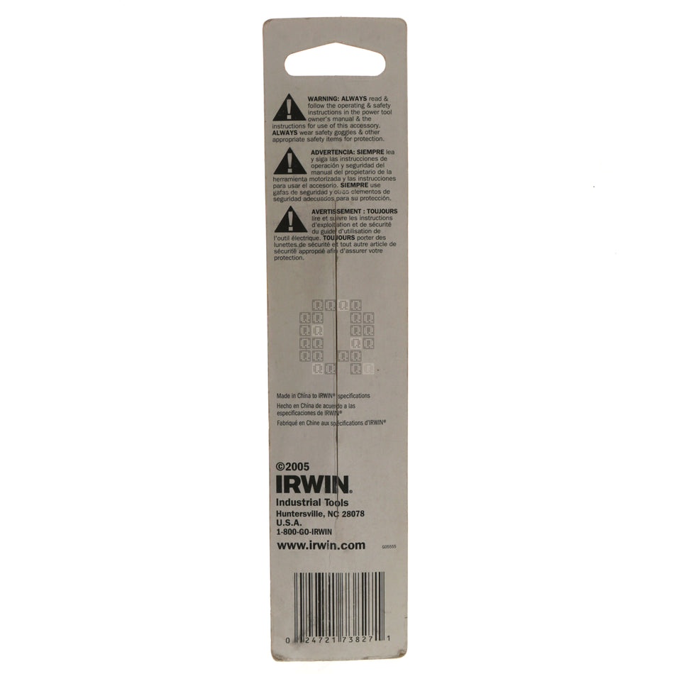 Irwin Industrial Tools 73827 27/64" General Purpose Reduced Shank High Speed Steel Drill Bit Package Back