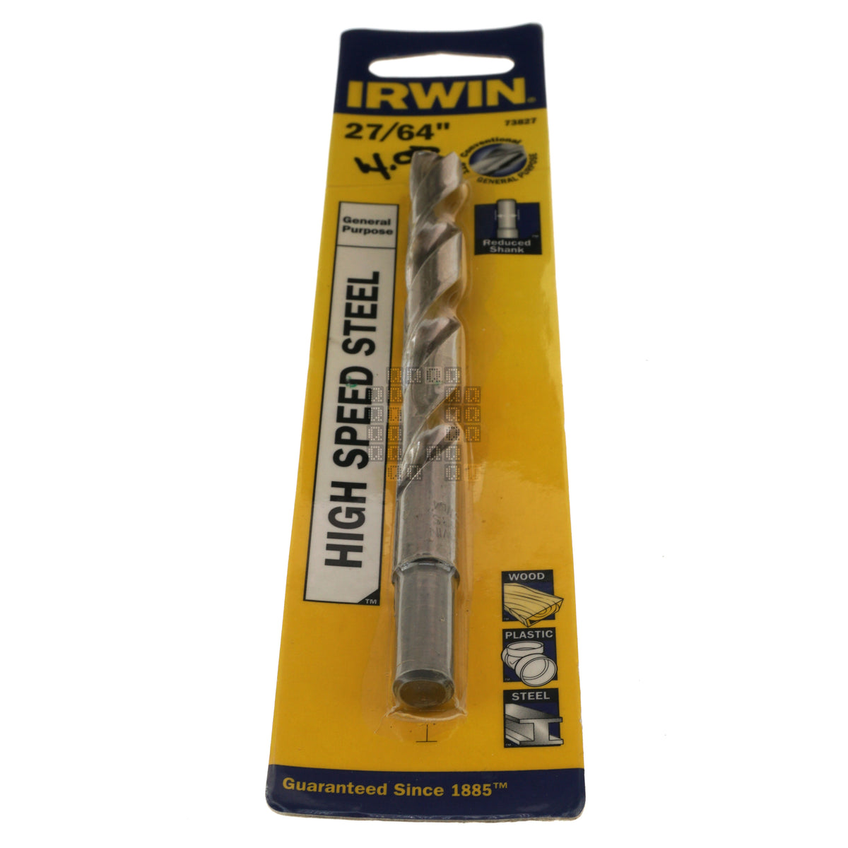 Irwin Industrial Tools 73827 27/64" General Purpose Reduced Shank High Speed Steel Drill Bit