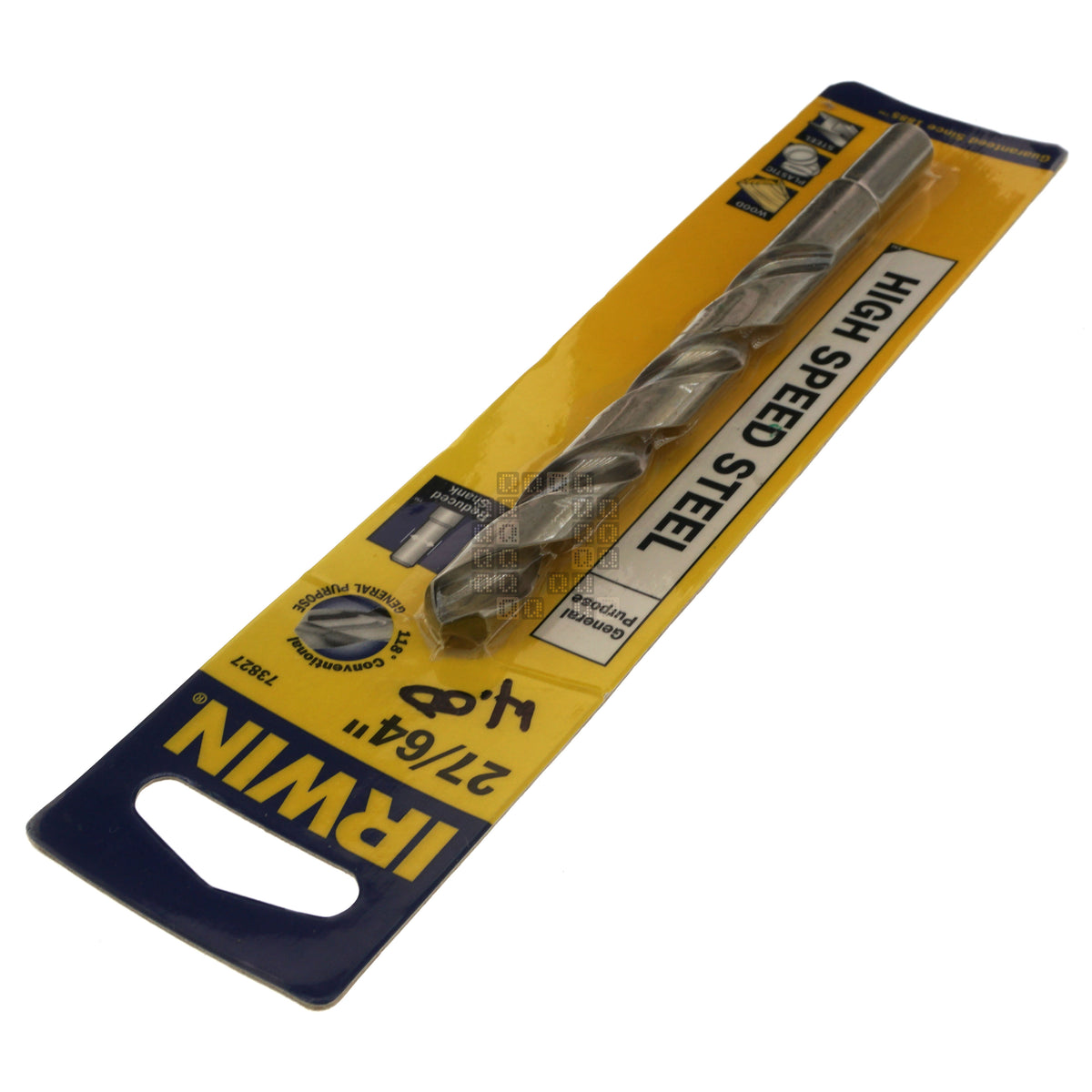 Irwin Industrial Tools 73827 27/64" General Purpose Reduced Shank High Speed Steel Drill Bit