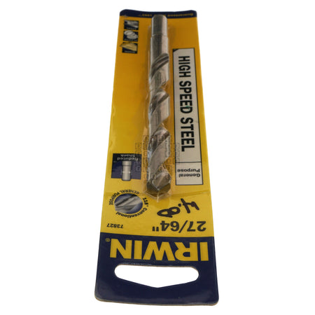 Irwin Industrial Tools 73827 27/64" General Purpose Reduced Shank High Speed Steel Drill Bit