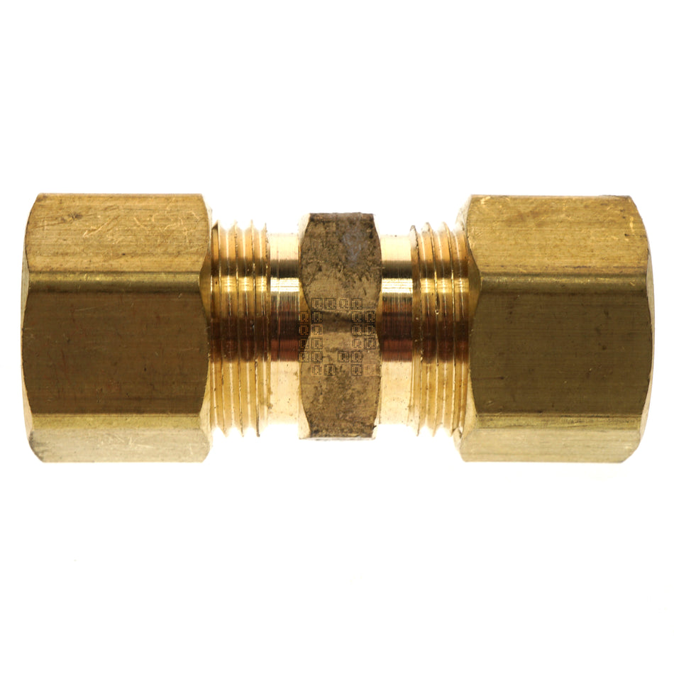 Anderson Metals 750062-06 3/8" Compression Brass Pipe Union, 200 PSI