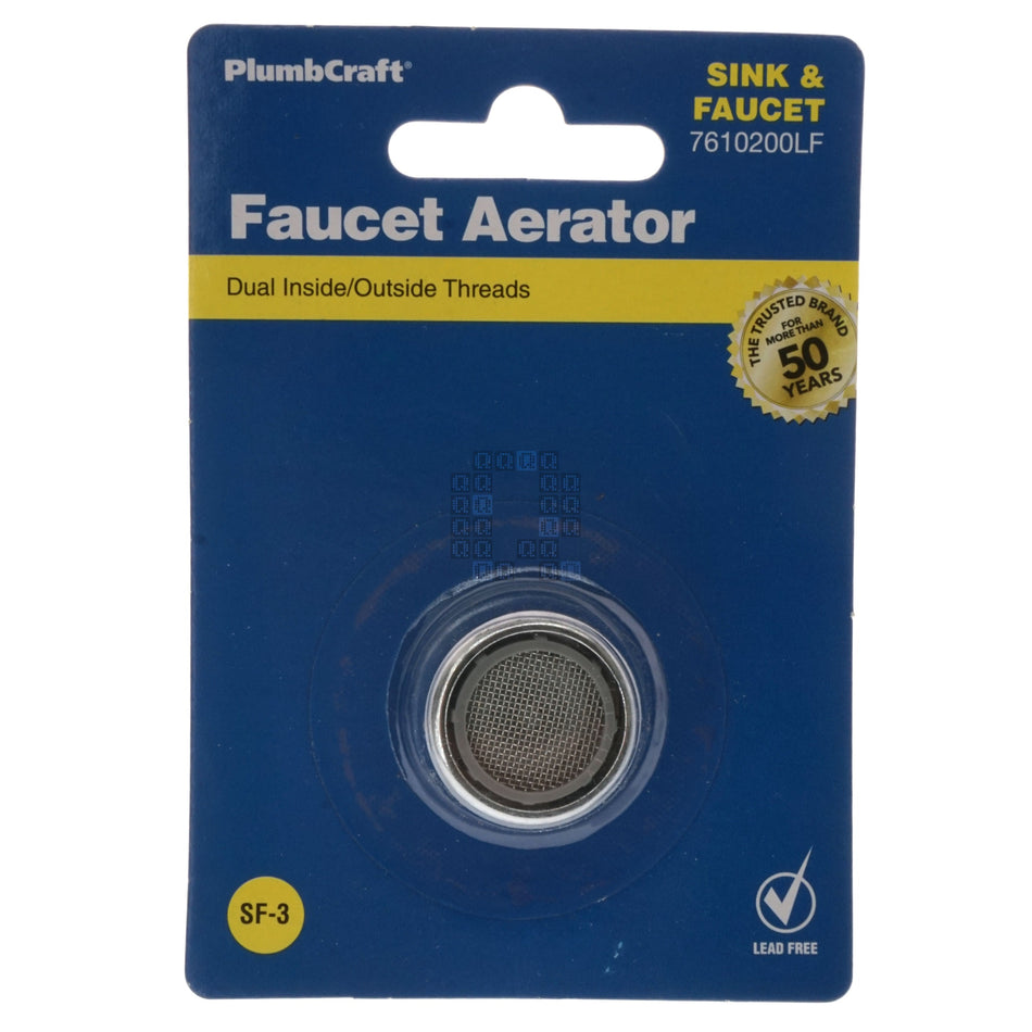 PlumbCraft 7610200LF Faucet Aerator, Dual Inside/Outside Threads