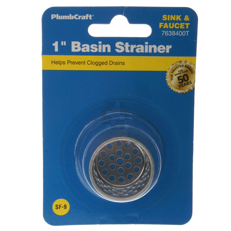 PlumbCraft 7638400T  Stainless Steel 1" Basin Strainer Cup