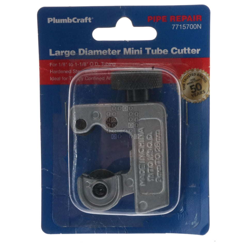 PlumbCraft 7715700N Large Diameter Mini Tube Cutter, for 1/8" to 1-1/8" OD Tubing