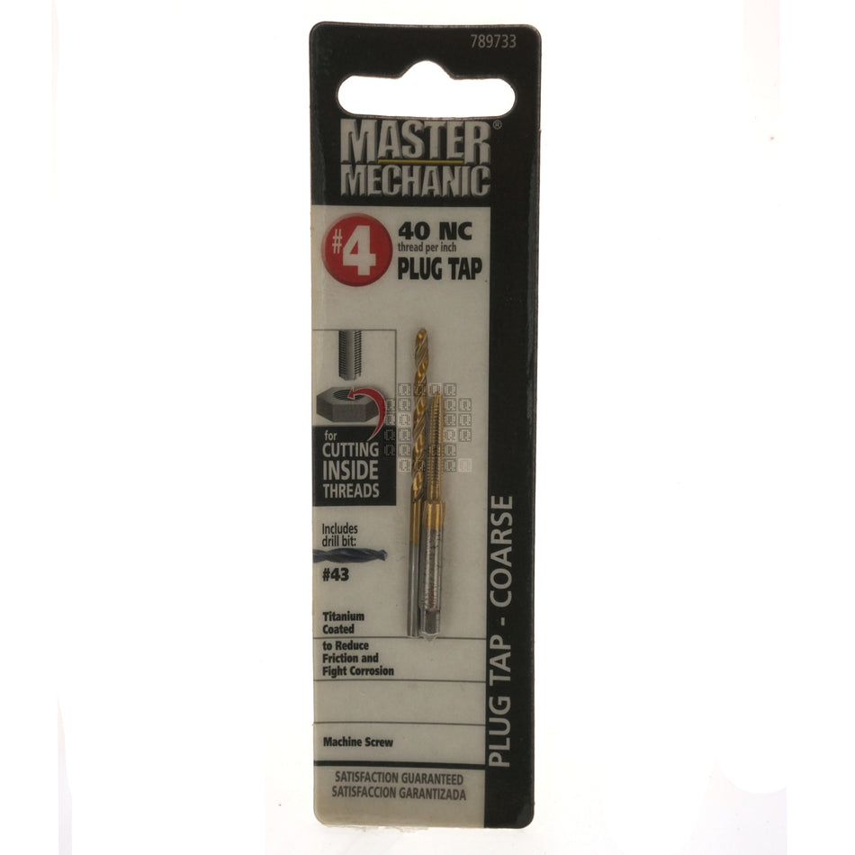 Master Mechanic 789733 #4-40NC Plug Tap and #43 Drill Bit Set