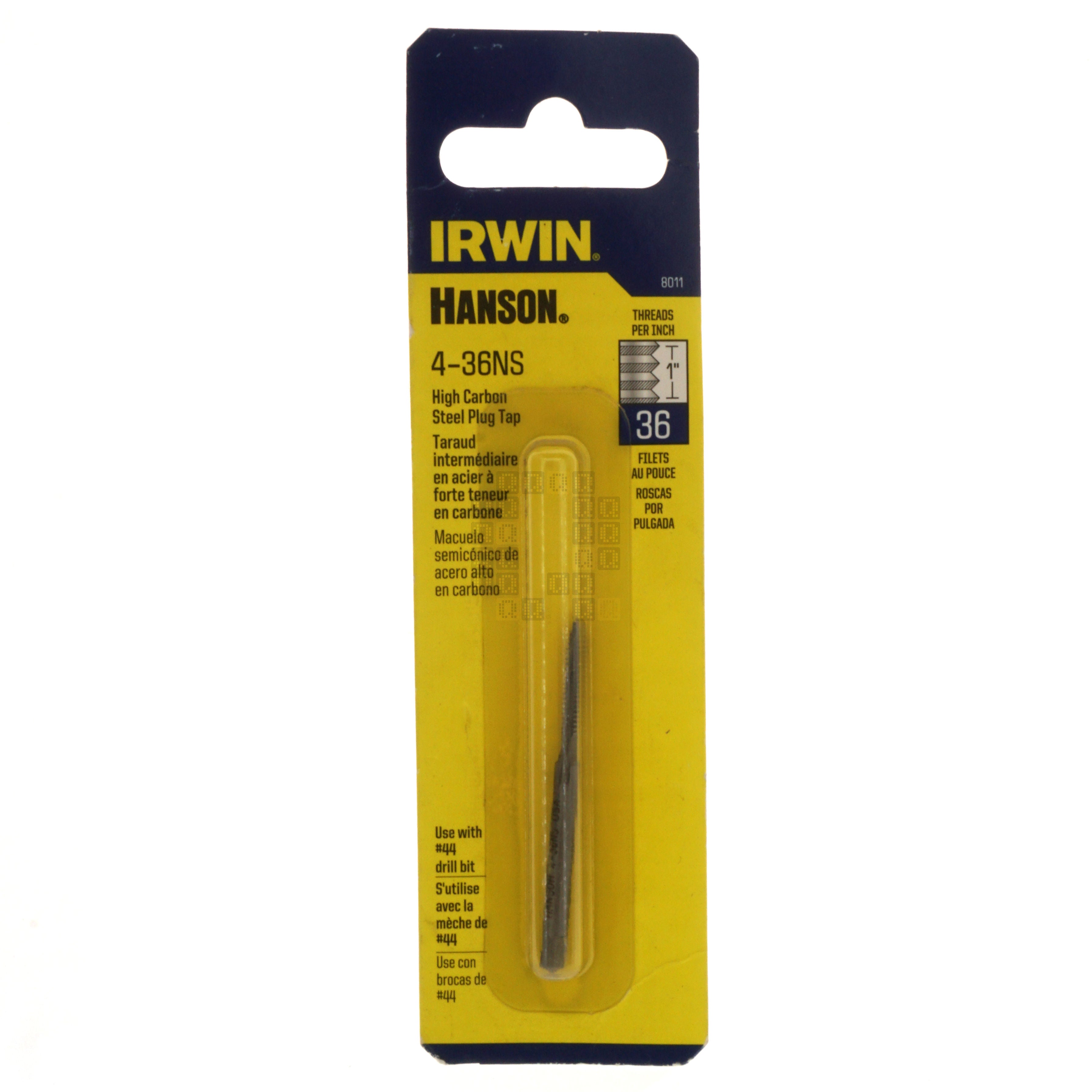 Irwin Hanson 8011 #4-36NS High Carbon Steel Plug Tap Package Front