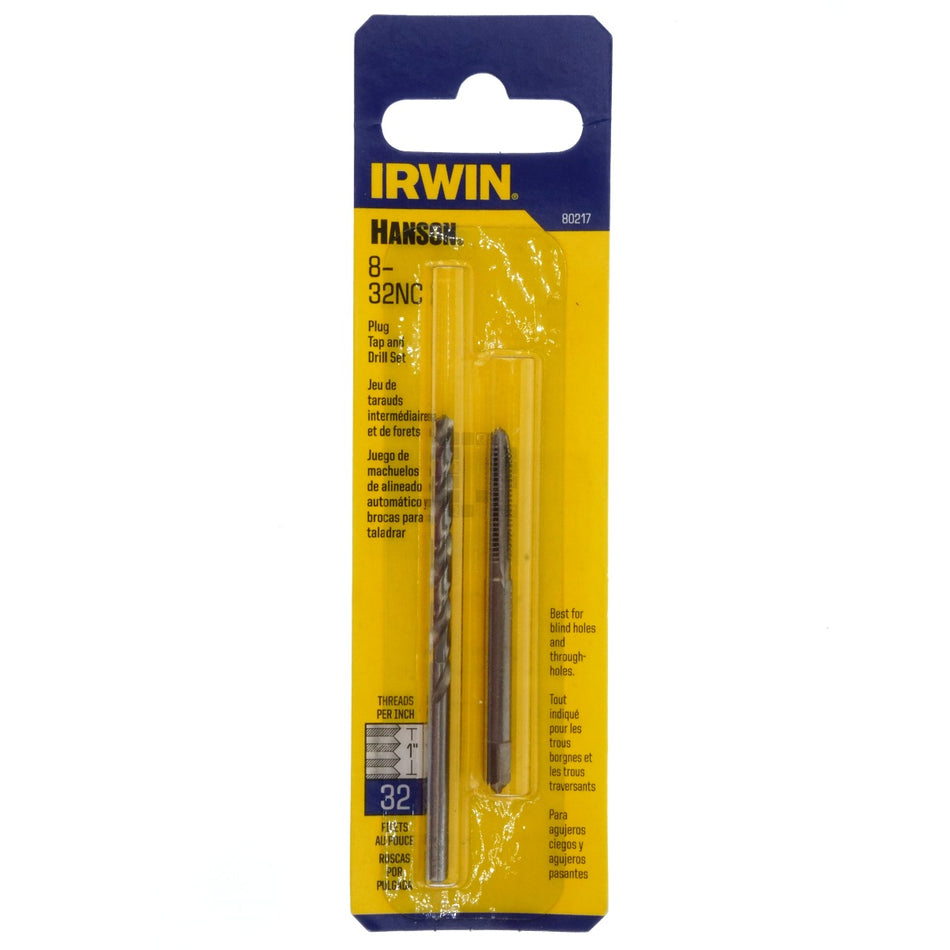 Irwin Hanson 80217 #8-32NC Plug Tap and #29 Drill Bit Set