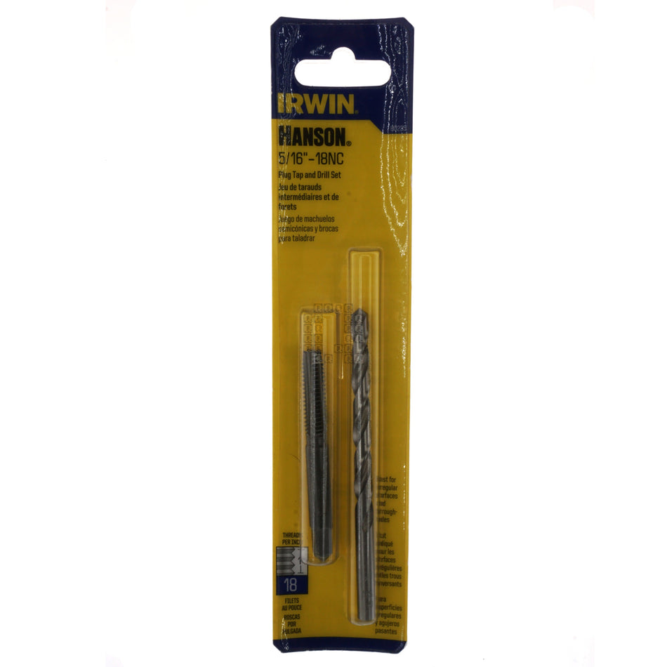 Irwin Hanson 80235 5/16"-18NC Plug Tap & 'G' Drill Bit Set