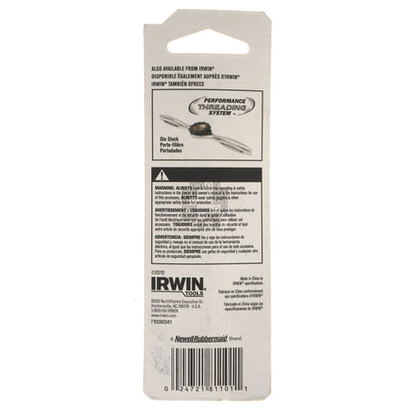 Irwin Industrial Tool 81101 #1 (0.2280" / 5.79mm) Jobber Length Wire Gauge Drill Bit Package Back