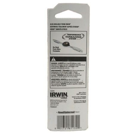 Irwin Industrial Tool 81130ZR #30 (0.1285" / 3.26mm) Jobber Length Wire Gauge Drill Bit Carded Package Back