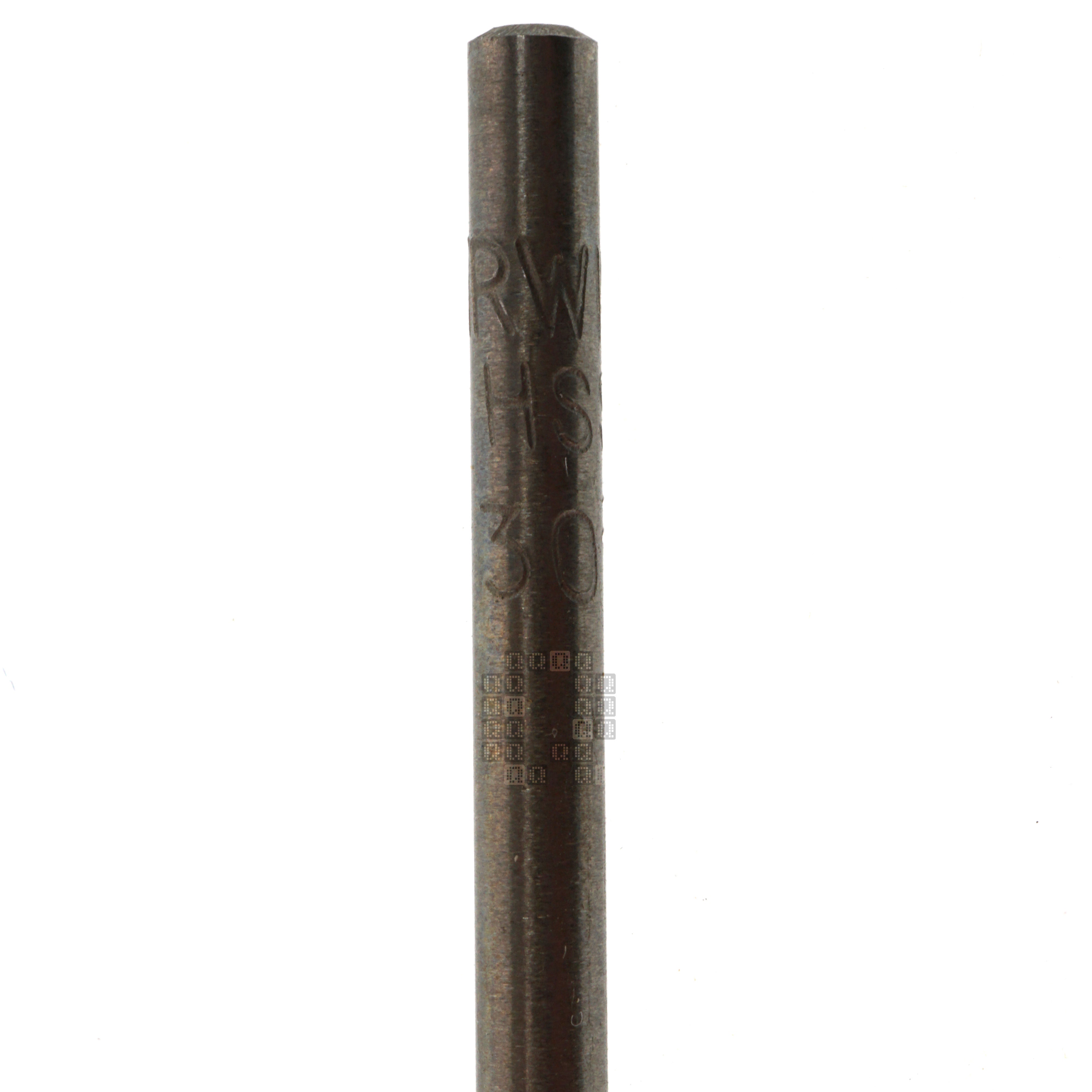 Irwin Industrial Tool 81130ZR #30 (0.1285" / 3.26mm) Jobber Length Wire Gauge Drill Bit Shank Closeup