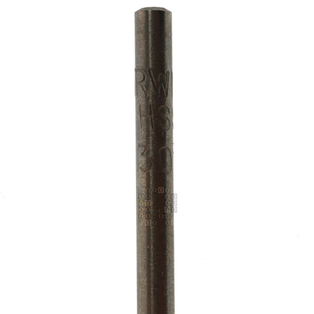 Irwin Industrial Tool 81130ZR #30 (0.1285" / 3.26mm) Jobber Length Wire Gauge Drill Bit Shank Closeup