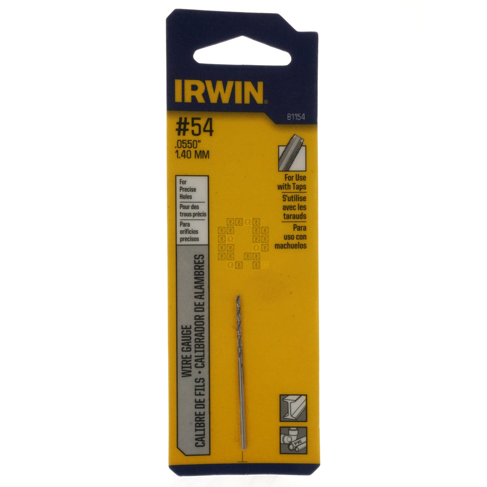 Irwin Industrial Tool 81154 #54 (0.0550" / 1.40mm) Jobber Length Wire Gauge Drill Bit