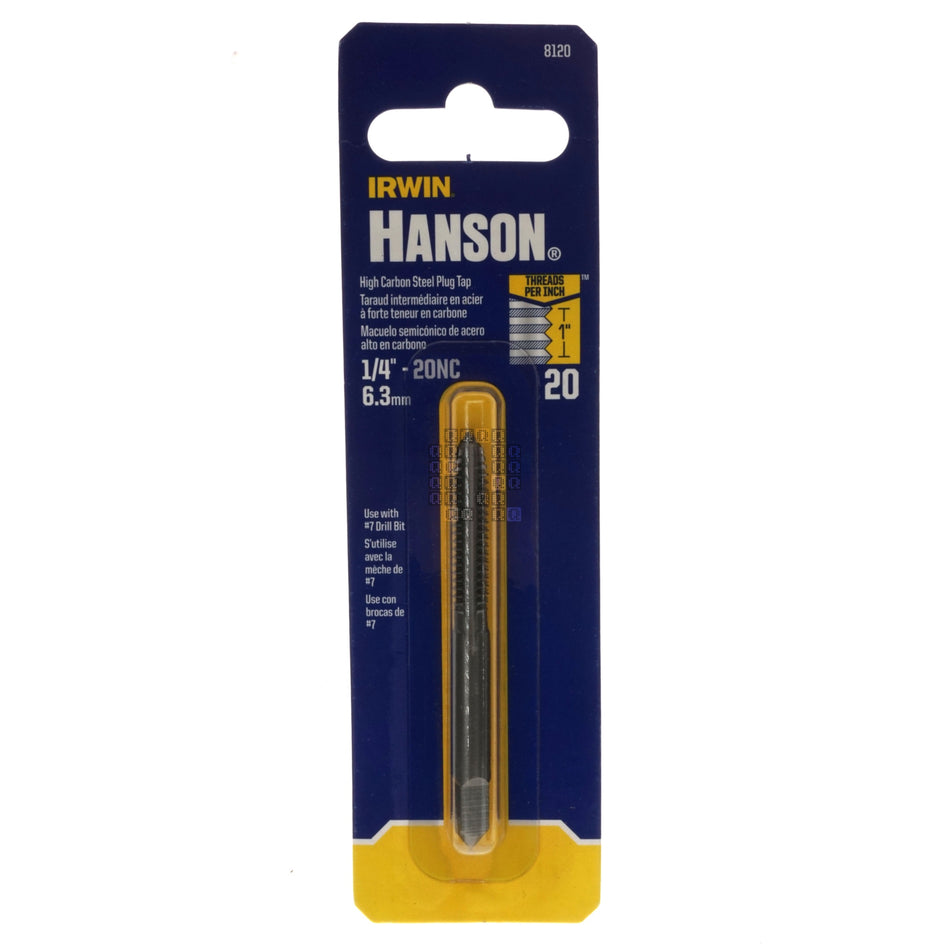 Irwin Hanson 8120 1/4"-20 NC High Carbon Steel Plug Tap