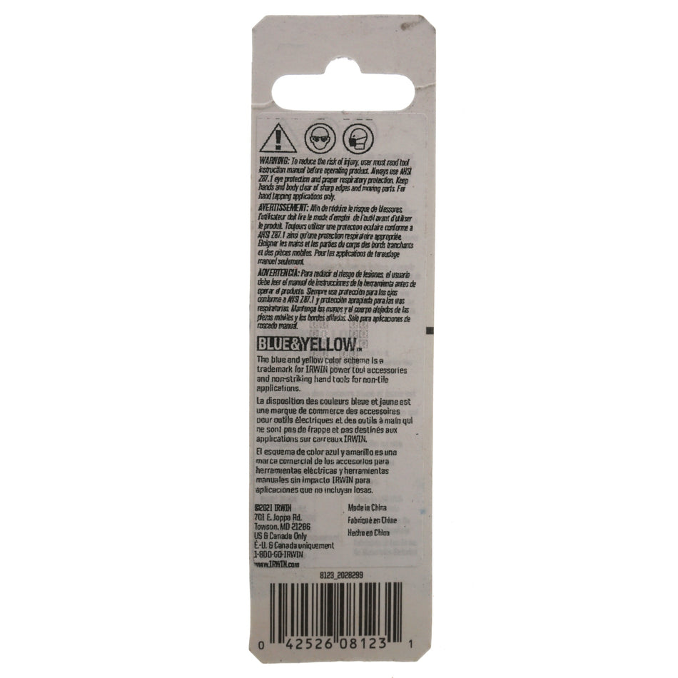Irwin Hanson 8123 1/4"-28NF High Carbon Steel Plug Tap