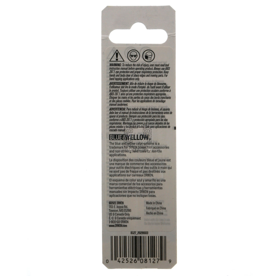 Irwin Hanson 8127 5/16" - 18NC High Carbon Steel Plug Tap