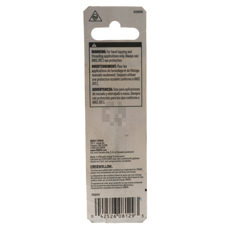 Irwin Hanson 8129 5/16" -24 NF High Carbon Steel Plug Tap