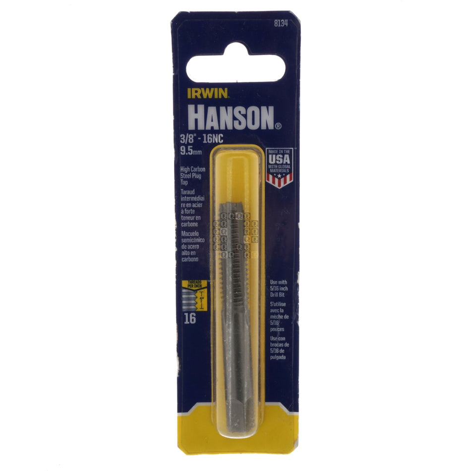 Irwin Hanson 8134 3/8"-16NC High Carbon Steel Plug Tap