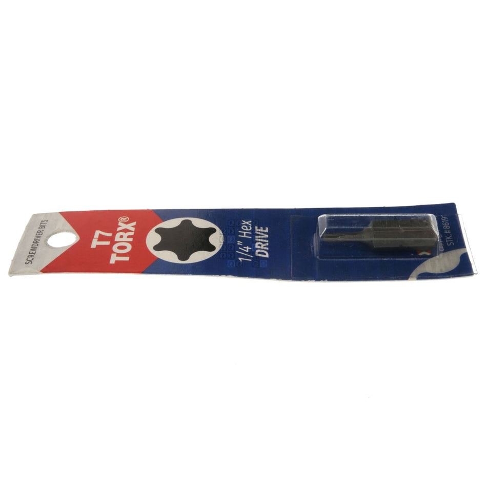 Best Way Tools 86191 T7 TORX Screwdriver Bit, 1" Length, 1/4" Hex Drive