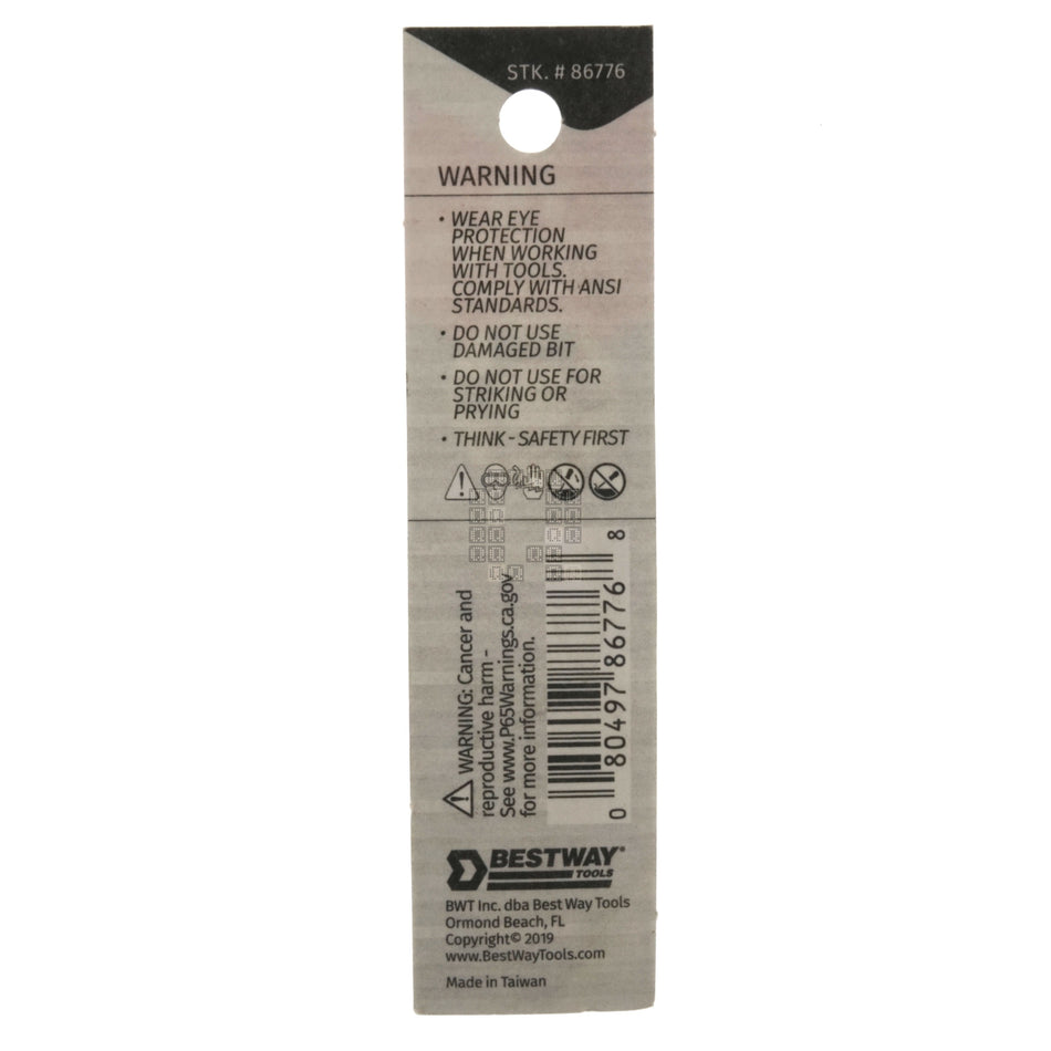 Best Way Tools 86776 Tamper Security T9 TORX Screwdriver Bit, 1" Length
